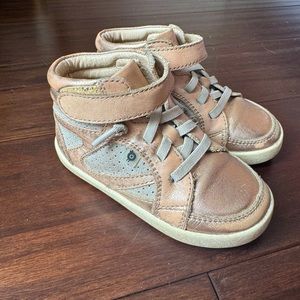 Old Soles copper high top leather sneakers